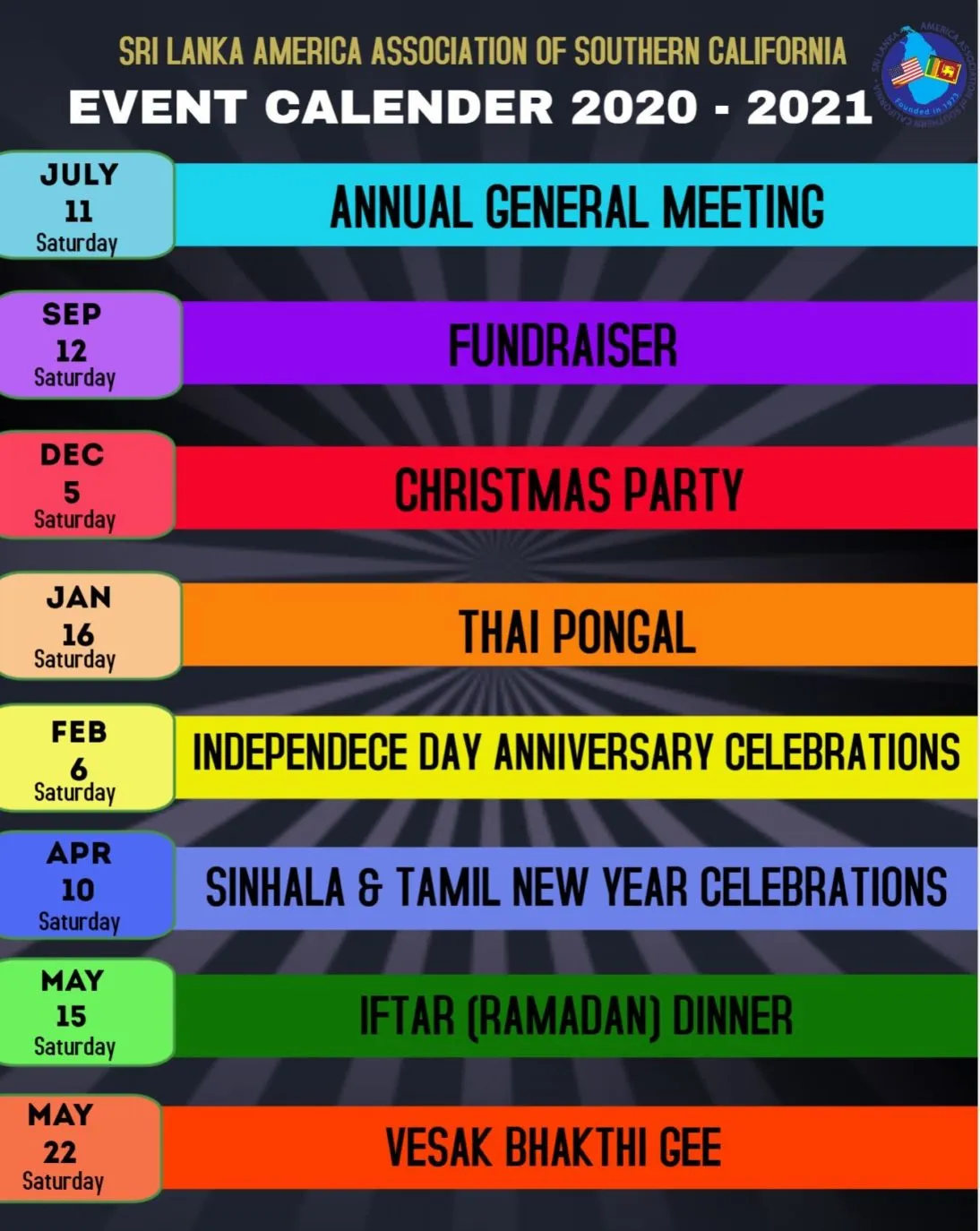 SLAASC Event Calendar 2020-21